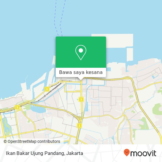 Peta Ikan Bakar Ujung Pandang, Jalan Raya Sulawesi Tanjung Priok Jakarta 14310