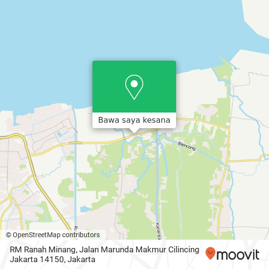 Peta RM Ranah Minang, Jalan Marunda Makmur Cilincing Jakarta 14150