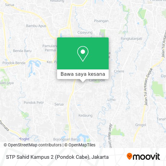 Peta STP Sahid Kampus 2 (Pondok Cabe)