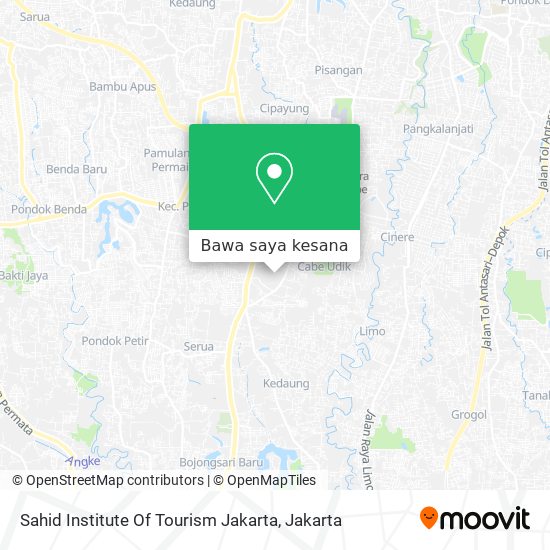 Peta Sahid Institute Of Tourism Jakarta