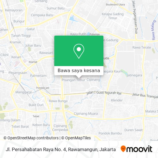 Peta Jl. Persahabatan Raya No. 4, Rawamangun