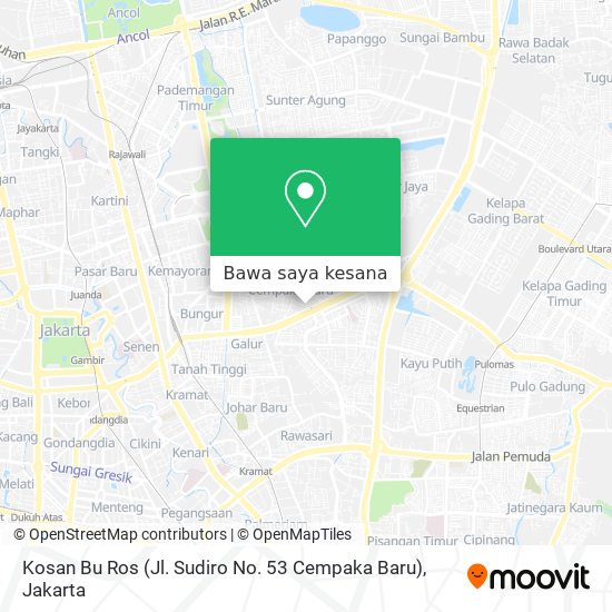 Peta Kosan Bu Ros (Jl. Sudiro No. 53 Cempaka Baru)