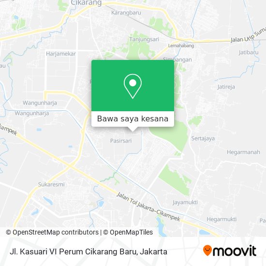 Peta Jl. Kasuari VI Perum Cikarang Baru