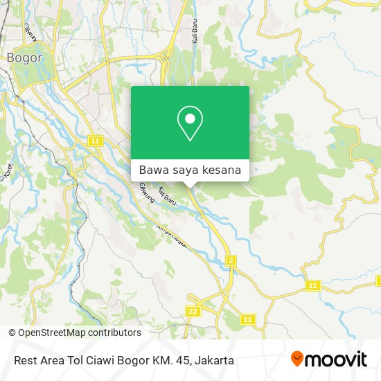 Peta Rest Area Tol Ciawi Bogor KM. 45