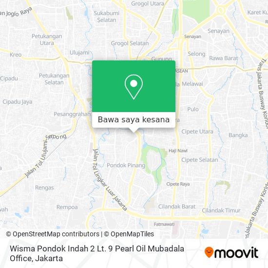 Peta Wisma Pondok Indah 2 Lt. 9 Pearl Oil Mubadala Office