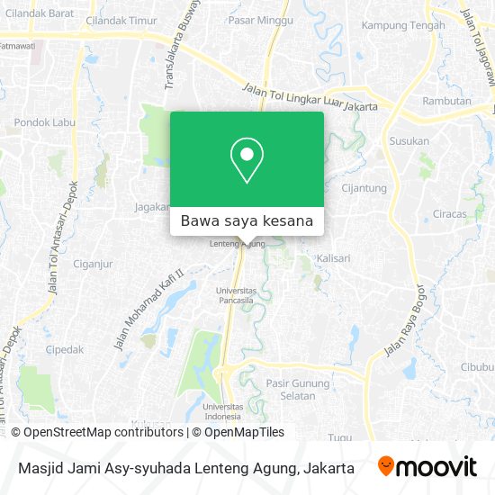 Peta Masjid Jami Asy-syuhada Lenteng Agung