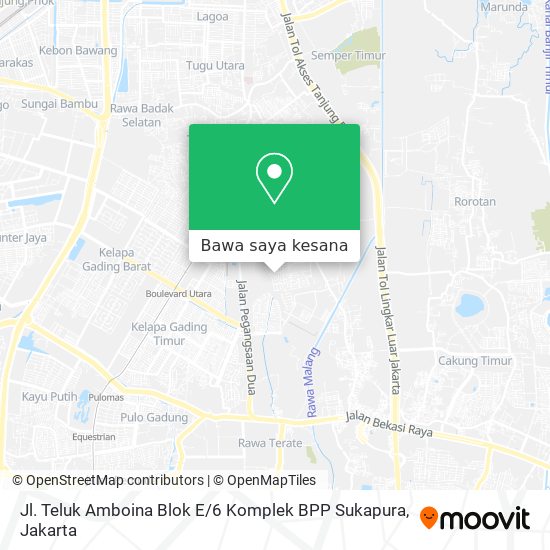 Peta Jl. Teluk Amboina Blok E / 6 Komplek BPP Sukapura