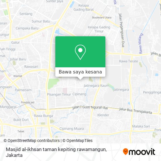 Peta Masjid al-ikhsan  taman kepiting rawamangun
