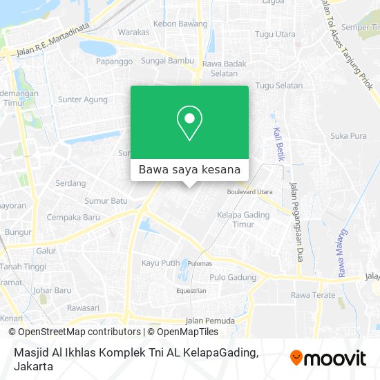 Peta Masjid Al Ikhlas Komplek Tni AL KelapaGading