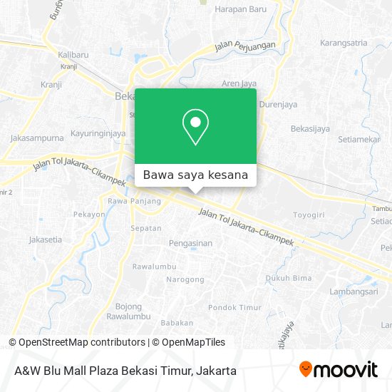 Peta A&W Blu Mall Plaza Bekasi Timur