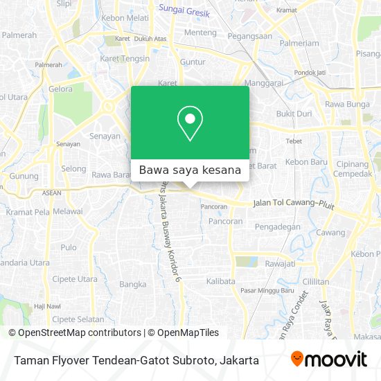 Peta Taman Flyover Tendean-Gatot Subroto