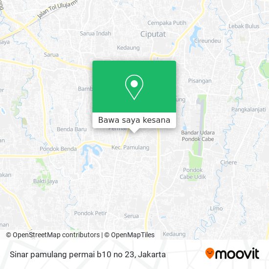 Peta Sinar pamulang permai b10 no 23