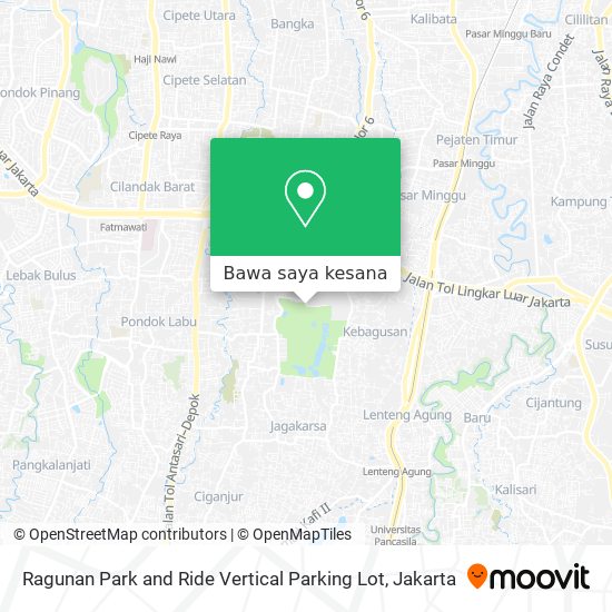 Peta Ragunan Park and Ride Vertical Parking Lot