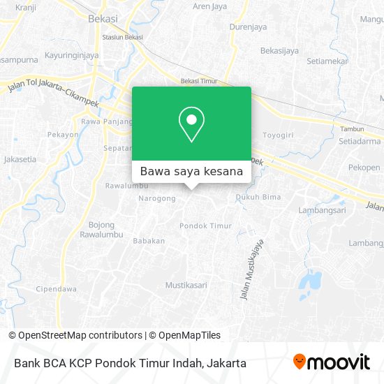 Peta Bank BCA KCP Pondok Timur Indah