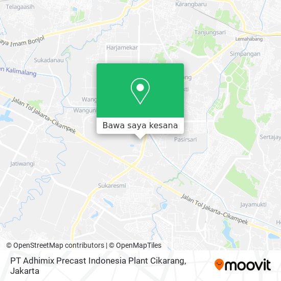 Peta PT Adhimix Precast Indonesia Plant Cikarang