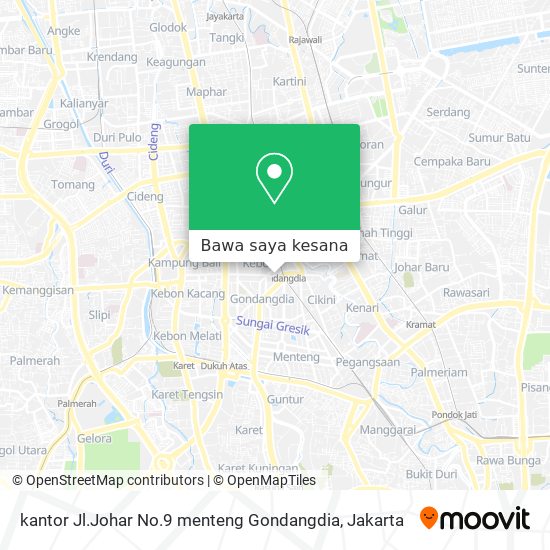 Peta kantor Jl.Johar No.9 menteng Gondangdia