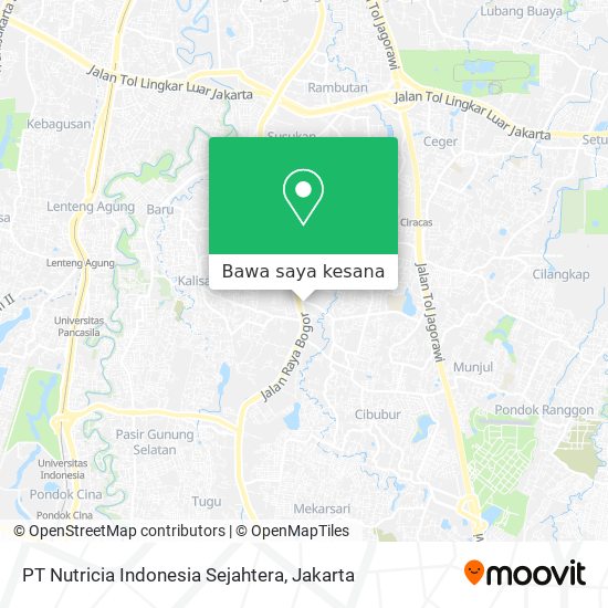 Peta PT Nutricia Indonesia Sejahtera