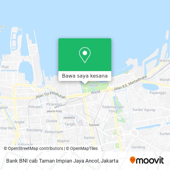 Peta Bank BNI cab Taman Impian Jaya Ancol