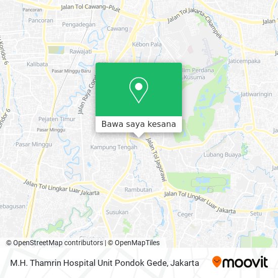 Peta M.H. Thamrin Hospital Unit Pondok Gede