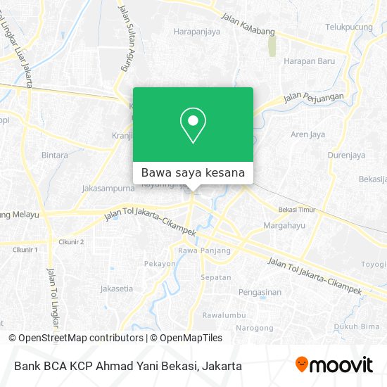 Peta Bank BCA KCP Ahmad Yani Bekasi