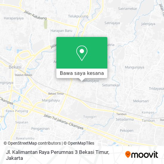 Peta Jl. Kalimantan Raya Perumnas 3 Bekasi Timur