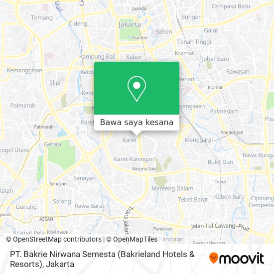 Peta PT. Bakrie Nirwana Semesta (Bakrieland Hotels & Resorts)