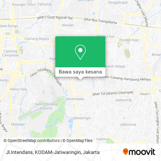 Peta Jl.Intendans, KODAM-Jatiwaringin