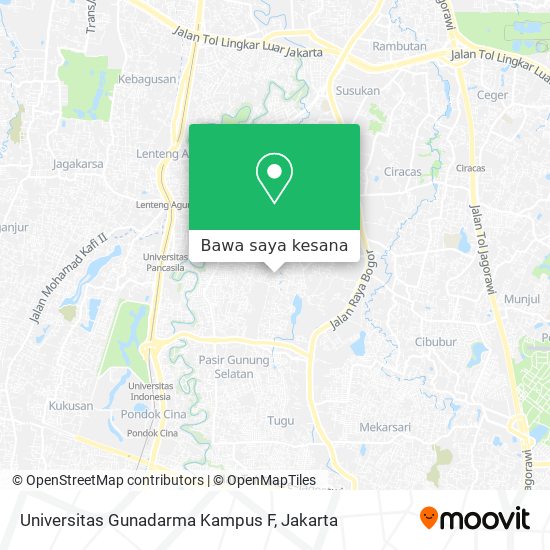 Peta Universitas Gunadarma Kampus F