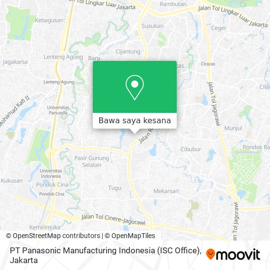 Peta PT Panasonic Manufacturing Indonesia (ISC Office)