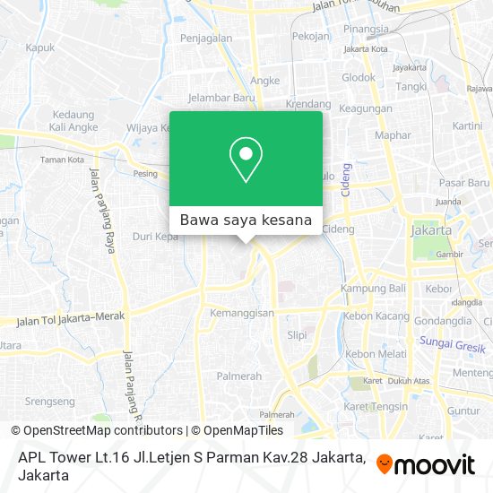 Peta APL Tower Lt.16 Jl.Letjen S Parman Kav.28 Jakarta