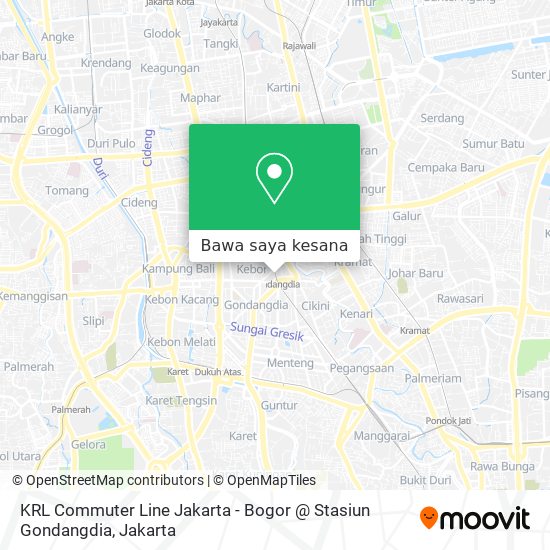 Peta KRL Commuter Line Jakarta - Bogor @ Stasiun Gondangdia