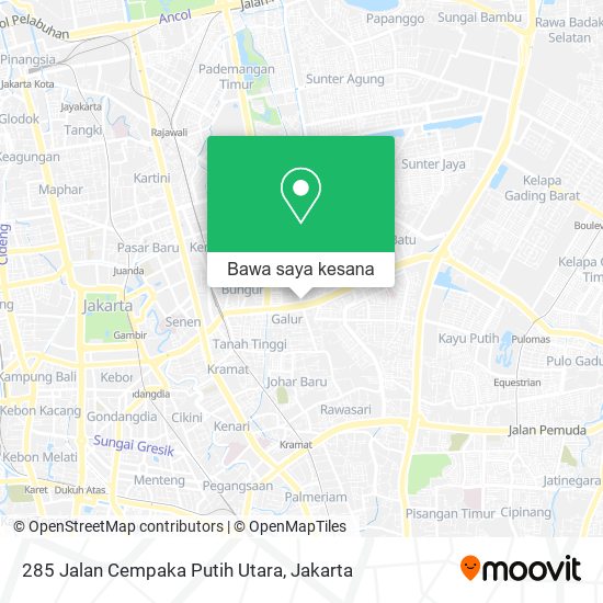 Peta 285 Jalan Cempaka Putih Utara