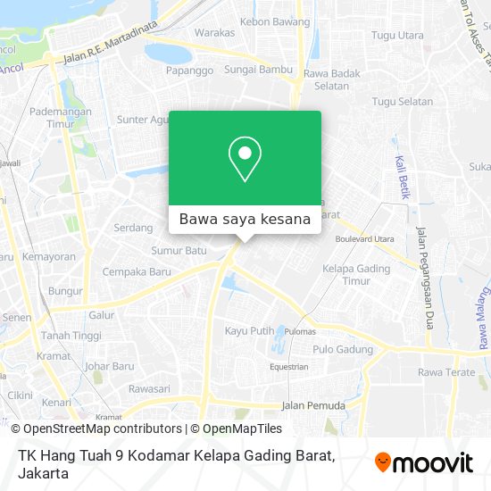 Peta TK Hang Tuah 9 Kodamar Kelapa Gading Barat