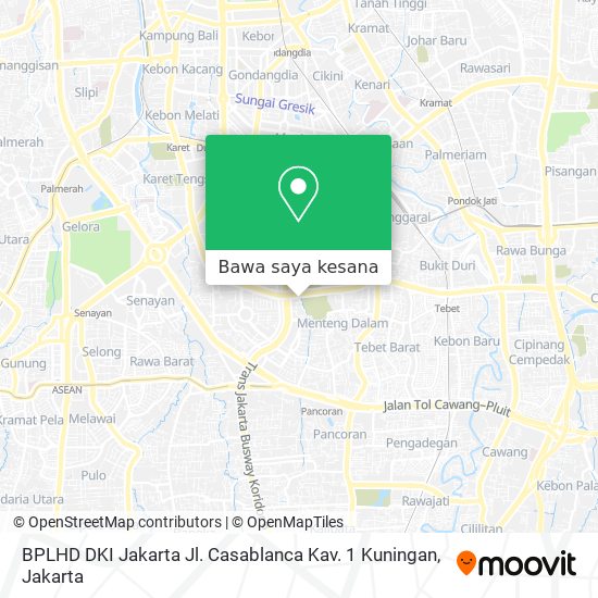 Peta BPLHD DKI Jakarta Jl. Casablanca Kav. 1 Kuningan