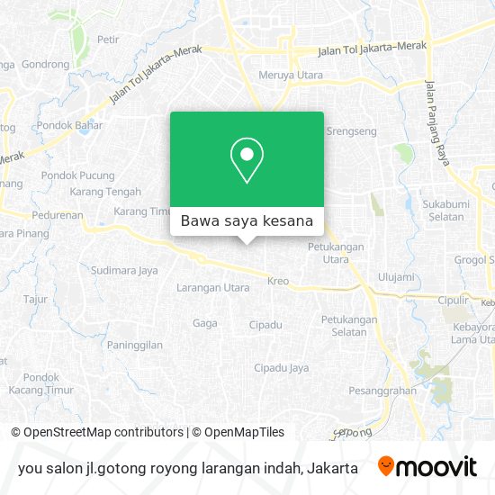 Peta you salon jl.gotong royong larangan indah