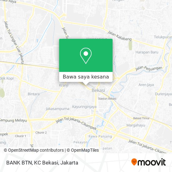 Peta BANK BTN, KC Bekasi