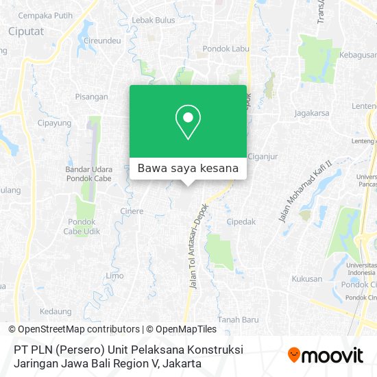 Peta PT PLN (Persero) Unit Pelaksana Konstruksi Jaringan Jawa Bali Region V