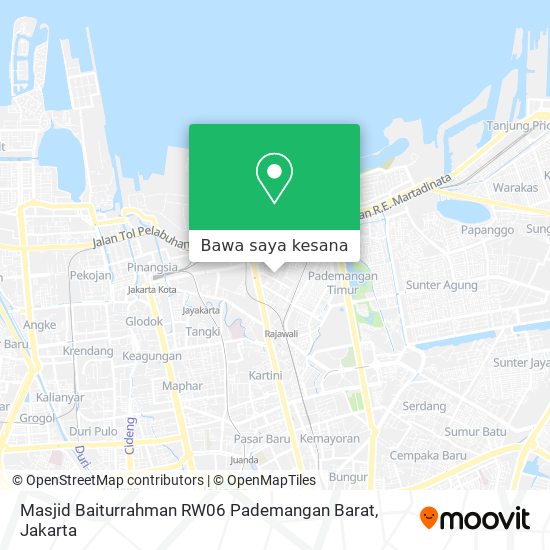 Peta Masjid Baiturrahman RW06 Pademangan Barat