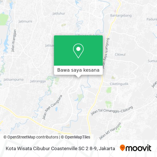 Peta Kota Wisata Cibubur Coastenville SC 2 8-9