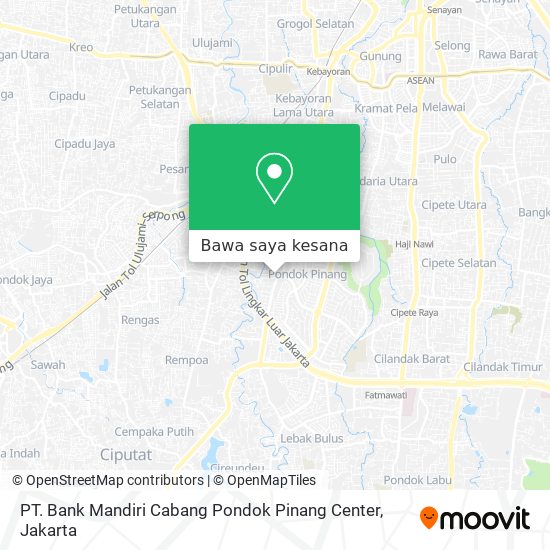 Peta PT. Bank Mandiri Cabang Pondok Pinang Center