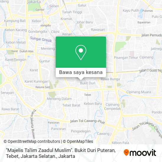 Peta "Majelis Ta'lim Zaadul Muslim".
Bukit Duri Puteran, Tebet, Jakarta Selatan.