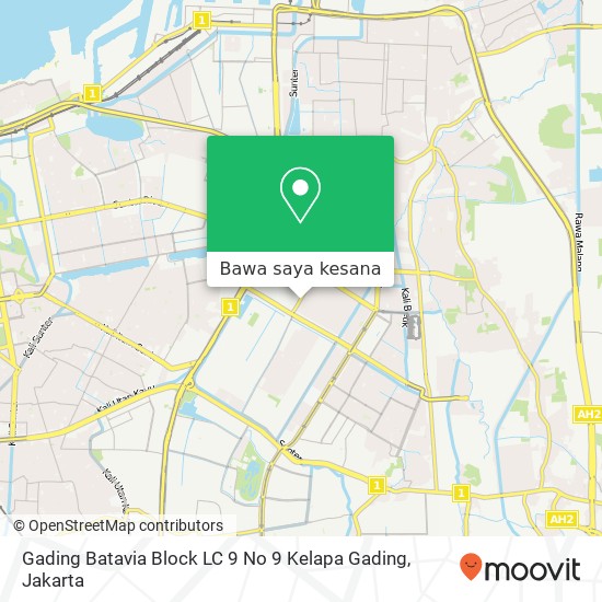 Peta Gading Batavia Block LC 9 No 9 Kelapa Gading