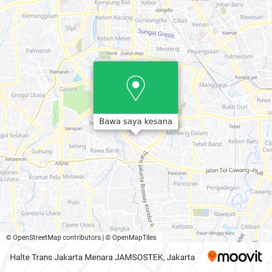 Peta Halte Trans Jakarta Menara JAMSOSTEK