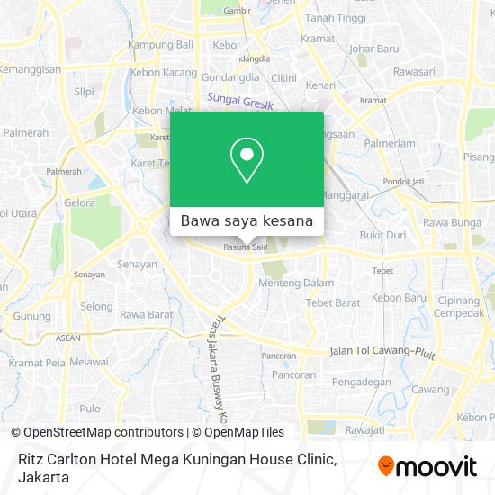 Peta Ritz Carlton Hotel Mega Kuningan House Clinic