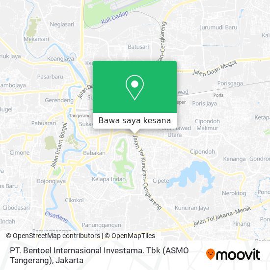 Peta PT. Bentoel Internasional Investama. Tbk (ASMO Tangerang)