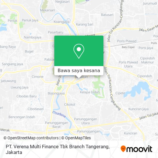 Peta PT. Verena Multi Finance Tbk Branch Tangerang
