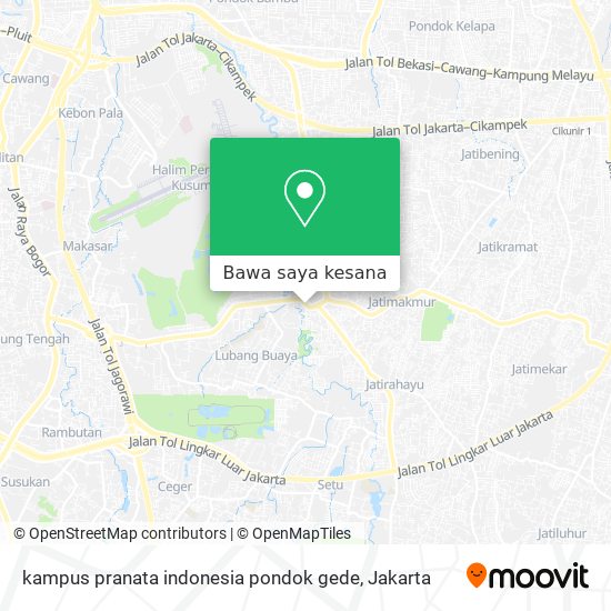 Peta kampus pranata indonesia pondok gede