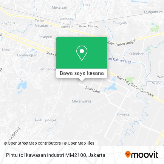 Peta Pintu tol kawasan industri MM2100