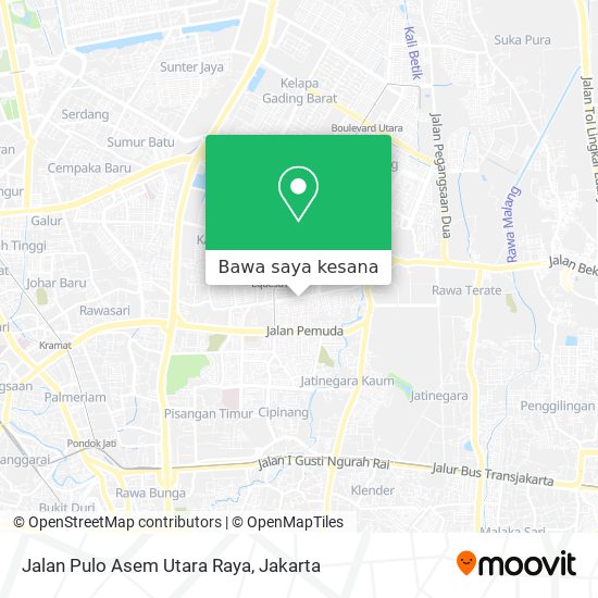 Peta Jalan Pulo Asem Utara Raya