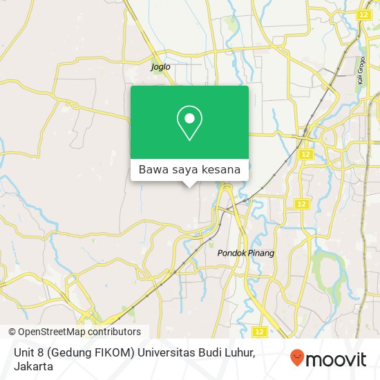 Peta Unit 8 (Gedung FIKOM) Universitas Budi Luhur